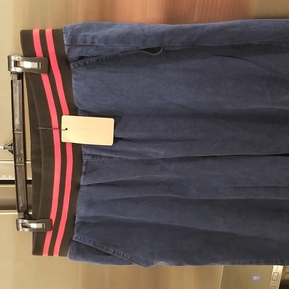 💕RACHEL COMEY💕 Doxa Pant Striped Elastic Waist Acid Wash Denim Navy Large NWT - Picture 11 of 16